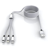 Multi 3 In 1 Usb Long Iphone Charging Cable, 1.8M/5.9Ft Nylon Braided Universal Phone Charger Cord Usb C/Micro Usb/Lightning Connector Adapter For Android/Apple/Samsung/Lg/Pixel/Huawei/Xiaomi(Gray)