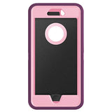 Iphone 6/6S Plus Heavy Duty Case - Built-In Screen Protector, 4-In-1 Rugged Shockproof Cover (Pink/Purple)