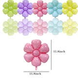 10 Pcs Daisy Balloons Flower Theme Party Aluminum Foil Balloons Birthday Decor
