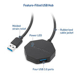Cable Matters Ultra Mini 4 Port USB Hub with Long 4 ft Extension Cable Tail (U