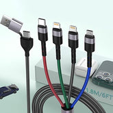 6 In 1 Multi Universal 1.8M/6Ft Phone Charging Cable?Usb A/Type C To Lightning*2+Type C+Micro Usb Nylon Braided Sync Charger Cord Adapter For Android/Iphone/Ios/Samsung/Huawei-Uber Signs For Car