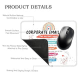 Corporate Email Lingo Rectangular Mouse Pad - Funny Work Pads For Desk - Co-Worker Gifts For Women & Interns