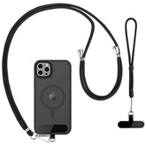 2-Pack Phone Lanyard Set Adjustable Neck & Wrist Straps with Pads Black