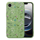 Floral Silicone Case for iPhone 16e and 17e 6.1 Inch Phone Case for Women, Green