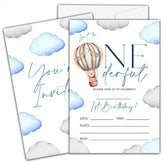 1St Onederful Birthday Invitations For Boys, Isn'T He Onederful Birthday Party Invitation Cards, Boho Bear Party Celebration Supplies Decoration -20 Fill In Invitations With Envelopes (B11)
