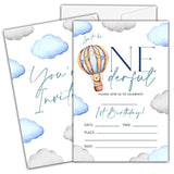 1St Onederful Birthday Invitations For Boys, Isn'T He Onederful Birthday Party Invitation Cards, Boho Bear Party Celebration Supplies Decoration -20 Fill In Invitations With Envelopes (B11)