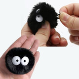 Halloween Pom Poms with Googly Eyes: 2 Inch Black Fluffy Balls, DIY Craft Supplies