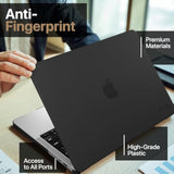 Kuzy for MacBook Pro 14 inch Case 2025 2024 2023 2022 2021 M4 M3 M2 M1 Pro Max A3401 A3185 A3112 A2992 A2918 A2779 A2442 Protective Hard Shell Cover - Anti-Fingerprint - Matte Finish, Space Black