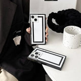 Rectangle Black White Lines Retro Phone Case For Iphone 16 Pro Max 6.9In,Luxury Minimal Designer Striped Cool Pattern Chic Trendy Rectangled Glossy Slim Cover(Iphone 16Promax 6.9")