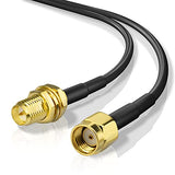 Wifi Antenna Extension Cable 3Ft Rp-Sma Male To Rp-Sma Female Rg174 Coaxial Cable (2-Pack) For Desktop Pc Wireless Mini Pci Express Pcie Network Card Wifi Router Usb Adapter Ip Security Camera