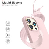 Compatible With 13 Pro Case 6.1, Slim Liquid Silicone 3 Layers Full Covered Soft Gel Rubber Case Cover 6.1 Inch-Chalk Pink