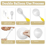 Pearl White Double-Stuffed Balloons Arch Garland Kit, 60 Pack 18/12/10/5 Inch Different Size Standard White Pearl Balloons For Wedding Bridal Shower Anniversary Birthday Engagement Decor