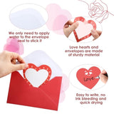 180 Pcs Valentine'S Day Cards With Envelopes Blank Heart Shaped Greeting Cards Funny Paper Cutouts Gummed Envelopes For Valentine'S Day Anniversary Weddings Invitations, 4 X 6 Inch(Cute Eyes)