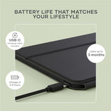 Onthego Bluetooth Keyboard With Adjustable Stand, Connect Up 3 Devices, Usb C Rechargeable Battery, Compact And Portable Keyboard For Ipad, Tablet Black