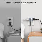 Cable Matters [UL Listed 3-Pack 3 Outlet Wall Adapter (Grounded Cube Tap, Outlet Splitter, 3 Way Plug Adapter, 3-Prong Power Splitter), Gray