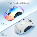 2.4G Wireless Mouse With Customizable Cover & 9-Color Led - Rechargeable Ergonomic, 1200 Dpi, 5 Buttons, Usb Receiver For Pc/Mac - White