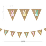 32Ft Hot Pink Green Flamingo Pennant Banner Fabric Triangle Flag Bunti