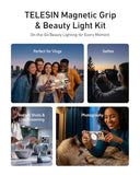 Pro Shot Imaging Grip + Beauty Selfie Flash Light Bundle Kit