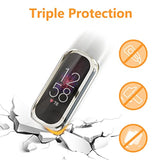 4-Pcs Screen Protectors Case Compatible With Fit Bit Luxe Smartwatch, Soft Tpu Full Protective Screen Cover Replacement With Fit Bit Luxe, Clear/Silver/Black/Rose Gold
