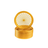 24 Pack Reusable Plastic Paper Plate Holders Heavy Duty Woven Paper Plate Holder, Gold