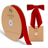 Red Velvet Ribbon 1'' 25 Yards For Christmas Tree, Gift Wrapping, Flower Bouquet, Wreath Decorations, Bow Making