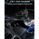 4 In 1 Usb C Car Charger, 170W Multi Usb Cigarette Lighter Adapter, Socket Splitter With 3 Ports, 12V/24V Dual Usb Type C Pd Fast Car Charger Adapter For Iphone 16 Pro Max 15 Plus 14 Ipad Pro Gps