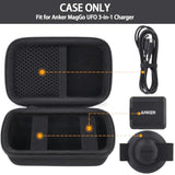 co2CREA Case for Anker MagSafe UFO 3-in-1 MagGo Wireless Charger Station 15W Foldable Travel Charging Pad, Hard Travel Case Compatible with Anker MagGo Charging Station and Adapter (Black Case)