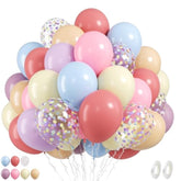Pastel Balloons, 50 Pcs Colorful Balloons, Light Pink Yellow Blue Latex Balloon, 12 Inch Multicolor Confetti Helium Balloon For Birthday Wedding Baby Shower Easter Spring Party Decorations