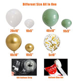 105pcs Sage Green & White Balloon Garland Kit for Baby Shower, Wedding More