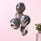 30PCS Black Tie Dye Swirl Balloons for Birthday, Candyland, Hippie Party Decor