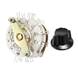 2P7T 2 Pole 7 Position 2 Deck Band Channel Rotary Switch Selector With Knob