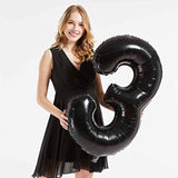 40Inch Black Foil 34 Helium Jumbo Digital Number Balloons, 34Th Birthd