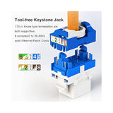 16 Pcs Cat6 Keystone Jack, Cat6 Rj45 Keystone Jack Module Connector Network Co