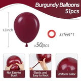 50 Pcs Burgundy & Maroon Balloons 12 Inch for Birthday, Wedding & Parties