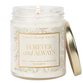 Forever And Always Wedding Candle, Bridal Shower Gift, Scents; Pear, Jasmine, Vanilla, & Bergamot, Romantic Candle, 40 Hours Burn Time, Grey Delft Design 9Oz Clear Jar With Gold Lid