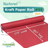 Perkhomy Red Kraft Paper Roll 17.5" X 960" (80') For Gift Wrapping Bulletin Board Bouquet Flower Kids Wall Art Craft Packing Moving Parcel Postal Floor Covering Table Runner 80Gsm 55Lb (Red,