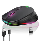 Wireless Mouse,2.4Ghz And Bt 5.1 Dual Mode Fast Switching Connection 13 Rgb Ba