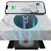 Magnetic Invisible Wireless Charger 8-30Mm, Under Desk 15W Furniture Wireless Charging Pad For Magsafe Iphone 14/13/ 12/Airpods3 And Android Phone Wireless Charging(With Pd Adapter)