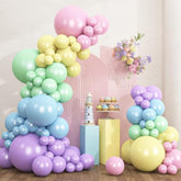 135Pcs Pastel Balloon Arch Kit, Macaron Rainbow Latex Balloon, Different Sizes 18 12 10 5 Inch For Garland Baby Shower Birthday Party Gender Reveal Garland Decoration