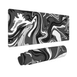 Black Gray White Marble Extended Gaming Mouse Pad Xl Large Mouse Mat Long Computer Mousepad Desk Pad Non-Slip Rubber Stitched Edge 31.5 X 11.8 Inch For Home Office