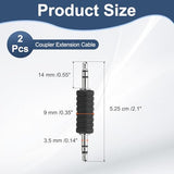 3.5mm (1/8 Inch) Male to Male Audio Adapter, 2Pcs Stereo Plug Switch Audio Adapter Connector Jack Nickel Plated for Headphone Computer Laptop