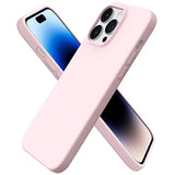 iPhone 14 Pro Max Slim Liquid Silicone Case 3-Layer Chalk Pink