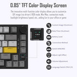 Ajazz Ak820 Pro 75% Gasket Rgb Wireless Mechanical Keyboard With Tft Screen, Volume Knob, Bluetooth/2.4G/Wired 3-Modes, Compact 82 Hot-Swap Keys, Tricolor Pbt Keycap, 4000 Mah (Gray&Yellow 3-Modes)