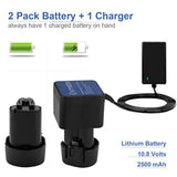 2Pack 10.8V 2.5Ah Li-Ion Replacement Battery With 10.8V-12V Li-Ion Battery Charger Compatible With Makita Bl1013 Bl1014 194550-6 194551-4 195332-9 Cordless Power Tool