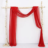 Red Wedding Arch Draping Fabric 20ft Sheer Chiffon Panel Backdrop for Ceremony