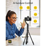 3-Axis?Gimbal Stabilizer For Iphone & Android W/Rgb Light, Handheld Phone Gimbal For Video Recording W/Ai Tracking,1/4 Thread, Extendable Tripod, Padded Carry Bag(Smart X Complete Combo1)