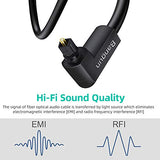 90 Degree Optical Audio Cable 8ft, Slim Digital Audio Optical Cable, SPDIF Toslink Cord, 360 Degree Right Angle Fiber Optic Toslink Cable for Sound