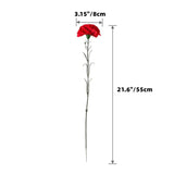 Silk Carnation Flower,Artificial Flowers,10Pcs Silk Flower With 55Cm Long Stem Fake Flowers Flower Arrangements Wedding Decoration Table Centerpieces, For Home Office Party Decor (Red, 10)