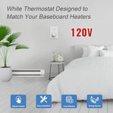 120 V Only Manual Electric Baseboard Heater Thermostat For Home,