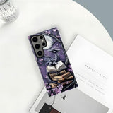 Case for Galaxy S24 Ultra,Camera Protection Soft Glossy Phone Case - Purple Dragon Moon Book